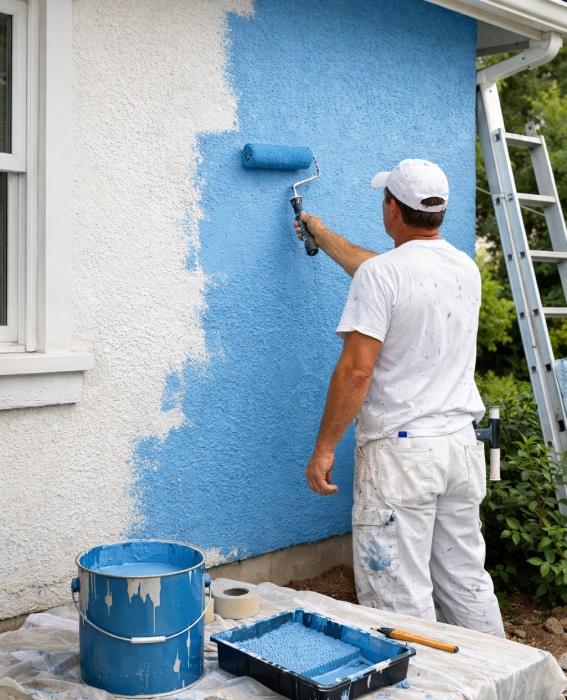 Peinture murale sur la façade d’une maison